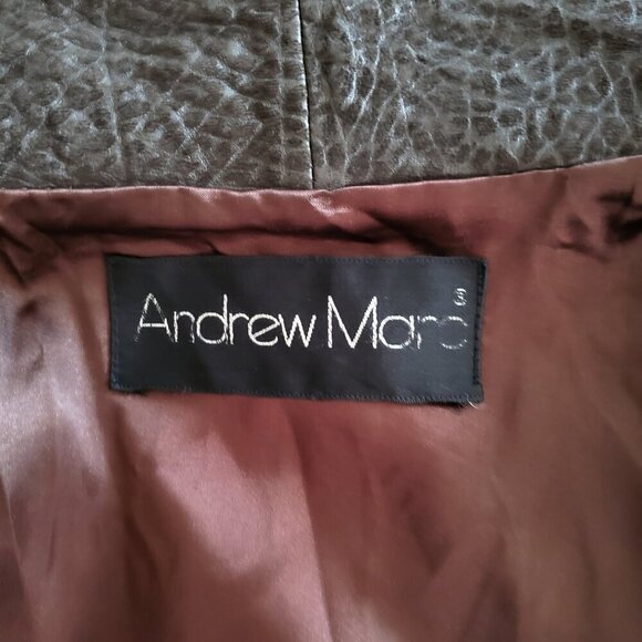 Andrew Marc Vintage New Zealand Opossum Fur Full Zip Leather Collar Vest Brown L - Picture 10 of 16